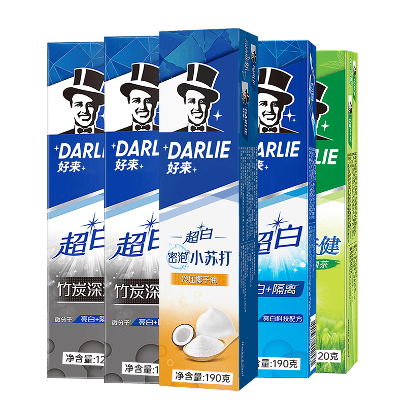 好来（DARLIE） 【白鹿推荐】原黑人牙膏薄荷茶倍健超白套装黄牙清新口气牙渍 【热销爆款】经典套装540G