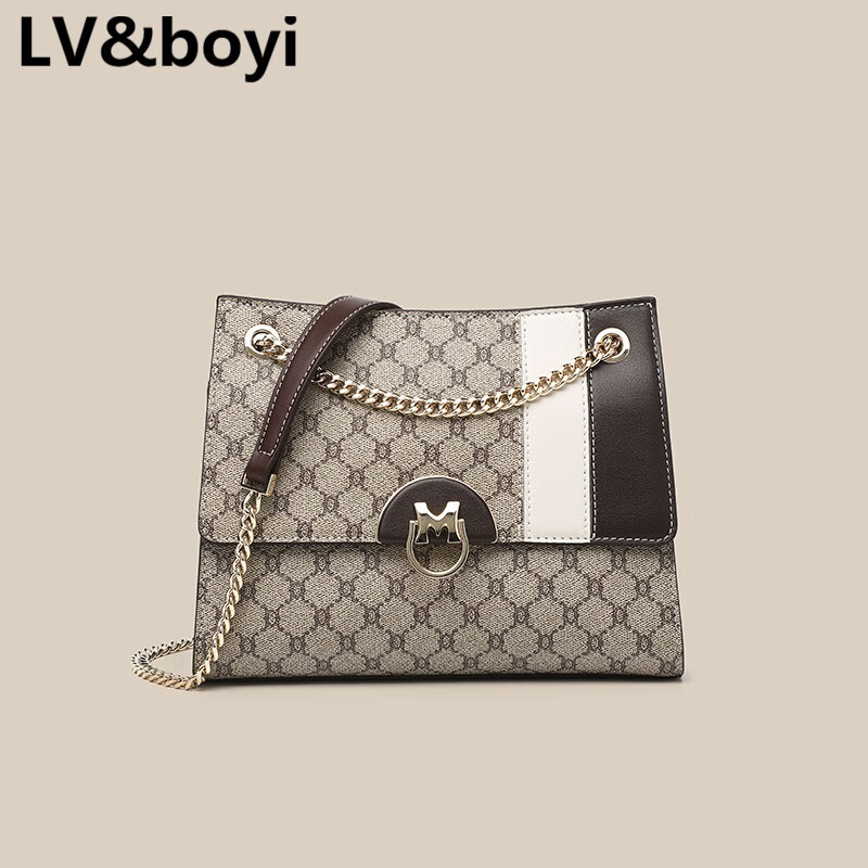 lv&boyi奢侈品官方品牌包包包包女2022新款潮百搭印花拼接腋下包时尚
