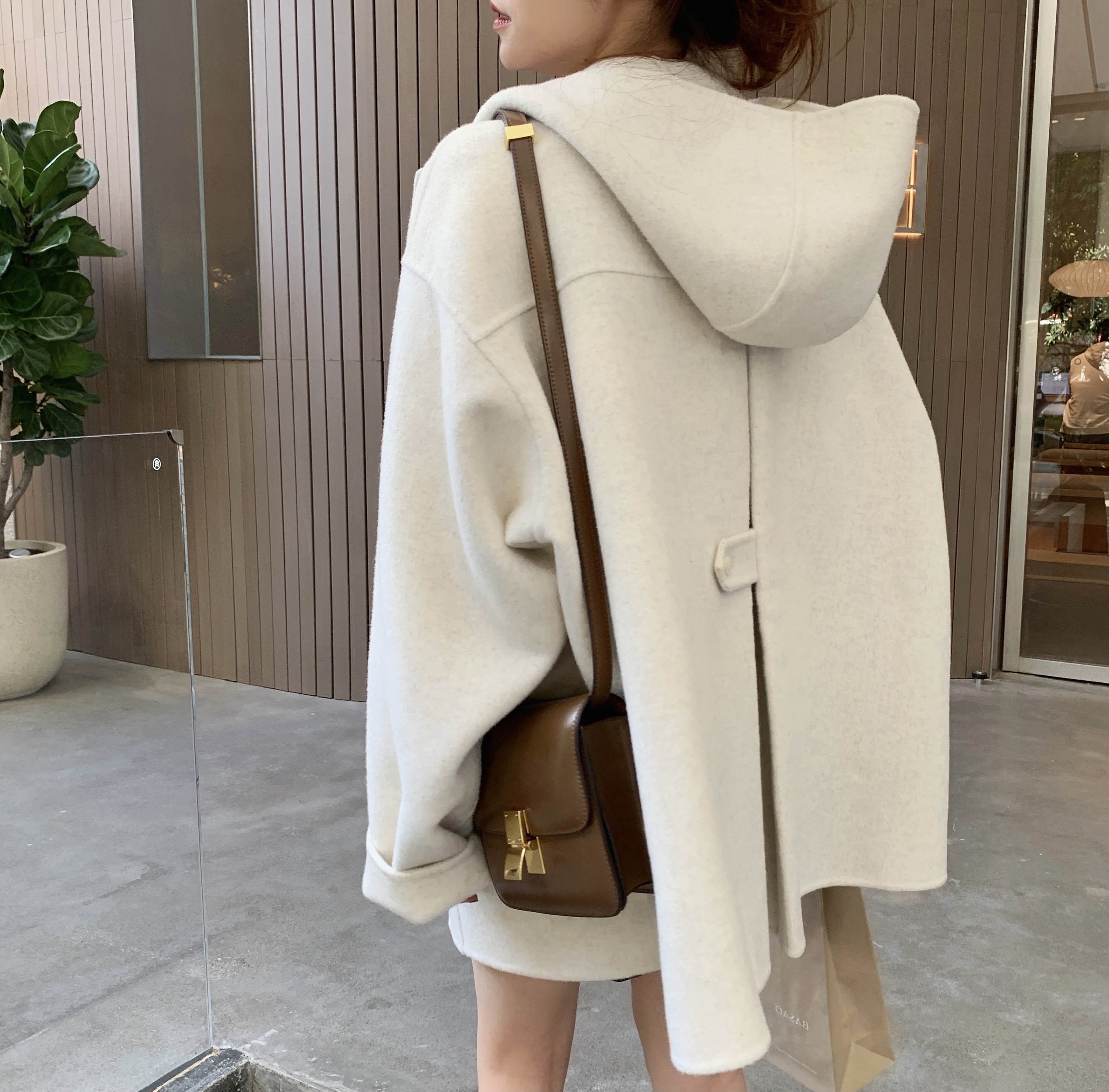 双面羊绒毛呢大衣女中长款小个子尼子大衣韩版秋冬双面羊绒大衣女中长