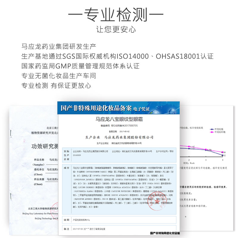马应龙八宝眼纹型眼霜15g淡化细纹鱼尾纹提拉紧致抗皱 45g