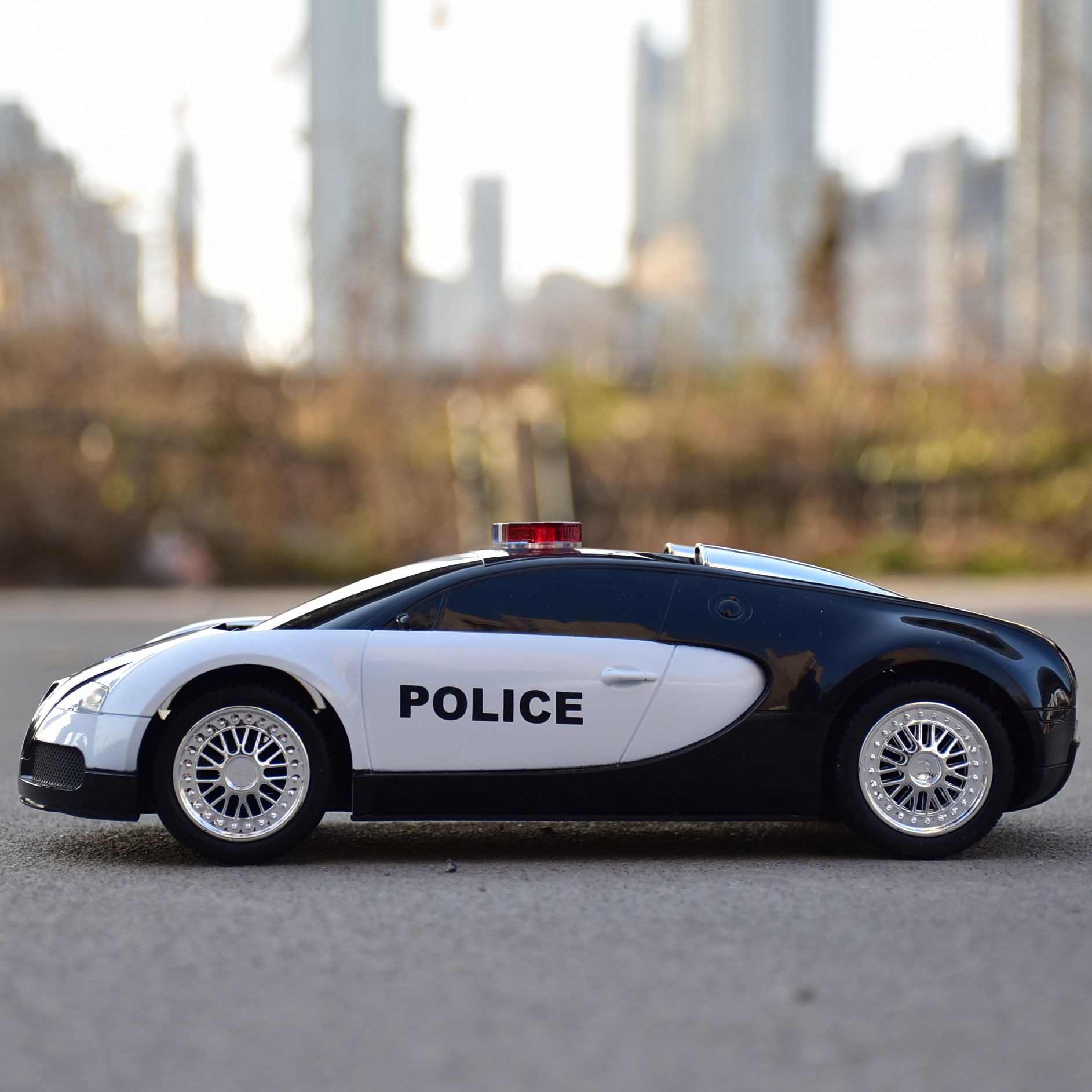 大号超跑警车越野仿真模型男孩儿童6789岁玩具车 中号遥控警车(e708)