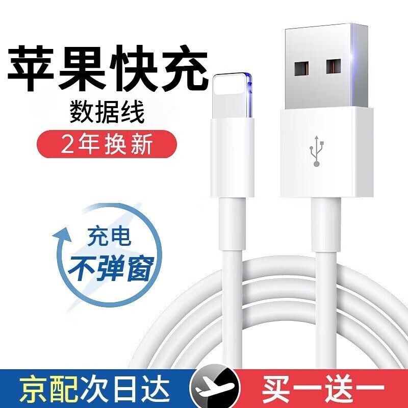 话语 苹果数据线手机充电器线PD快充插头20W适用iPhone14 13 12118Xepcbook 【1米】苹果数据线（2条装）