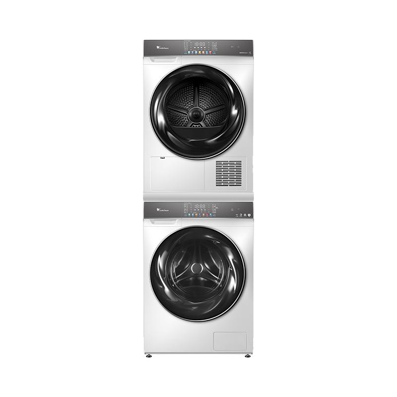小天鹅（LittleSwan）水魔方洗烘套装 10KG滚筒洗衣机全自动+热泵烘干机 智能投放 1.1洗净比 白色 TG100VC806W+806