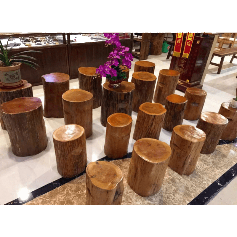 根雕树根凳子根雕凳子 实木墩子原木树桩木桩底座茶桌配凳大板支架圆木凳 38-40高22-24口径