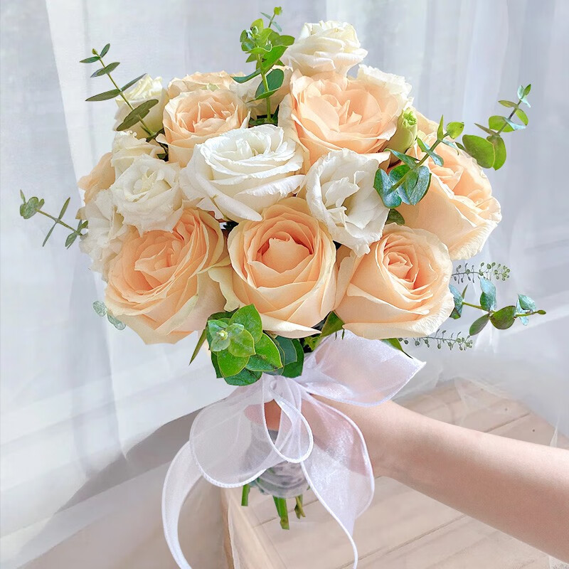 绿韵花田【两小时达】手捧花订婚领证鲜花婚车副驾驶花装饰速递送结婚