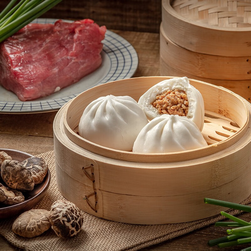包道包点干蒸400g2包广式经典点心广东早茶速冻包子方便速食猪肉鲜汁