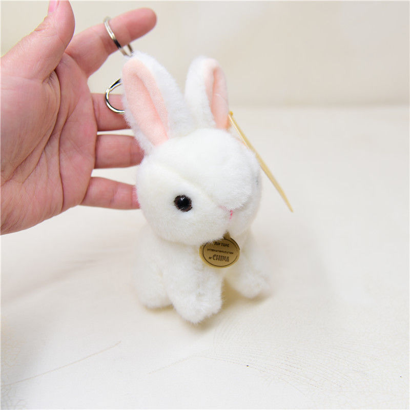 征涩新品可爱兔子网红钥匙链可爱小兔子毛绒玩具儿童礼物生肖兔小挂件