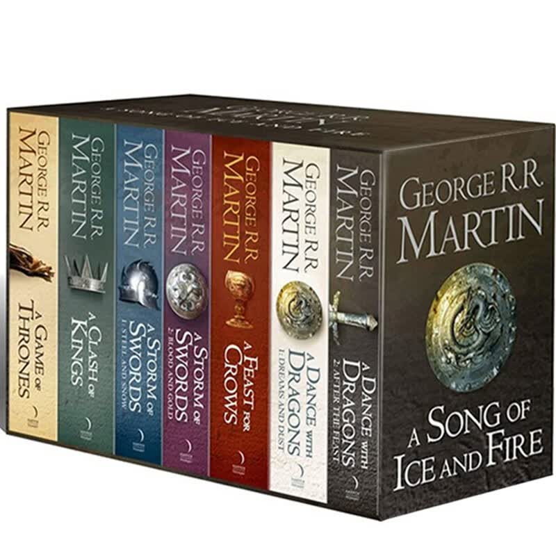冰与火之歌 英文原版 A Song of Ice and Fire 权力的游戏7册盒装 列王的纷争 冰雨的风 美剧原版小说 乔治马丁 附地图 冰雨的风 美剧原版小说 乔治马丁 附地图