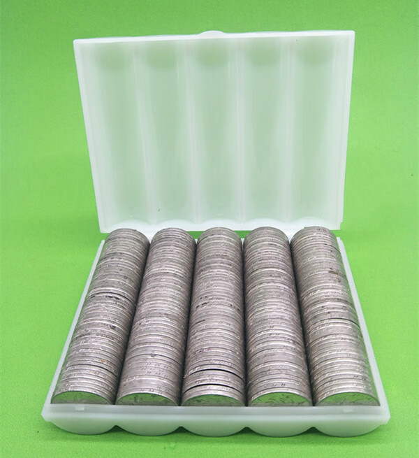 1一元硬币盒 硬币盒子 数币盒 游戏币盒 250枚装带盖子 耐摔soumiety