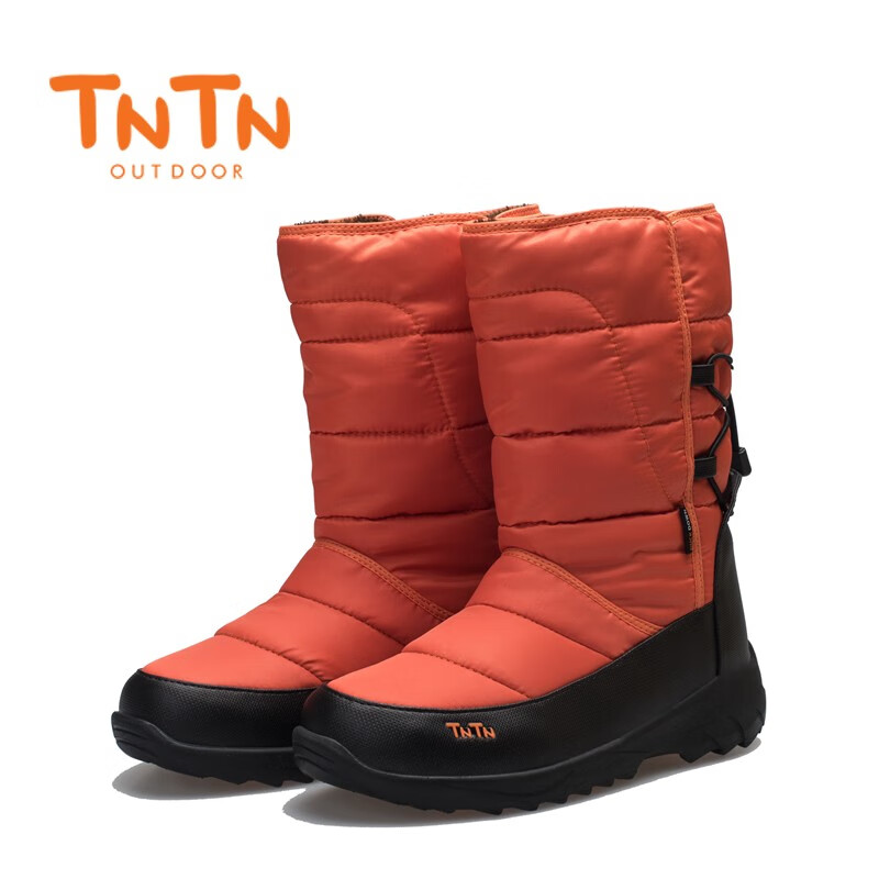 TNTN哈尔滨冬季防寒加厚底3M新雪丽保暖绒男女士东北雪乡雪地靴棉鞋子 黑桔 43 偏小请买大1码