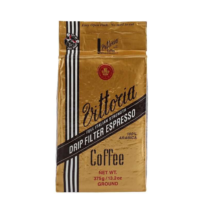 Vittoria 咖啡粉 澳大利亚原装进口 意式 浓缩滴滤 纯黑咖啡 美式 深度烘焙375g 意式浓缩滴滤研磨粉