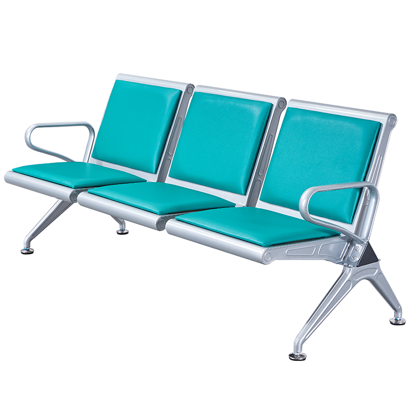简诺家排椅机场椅加厚不锈钢三人位医院候诊椅连排输液椅等候椅 三人位带皮垫