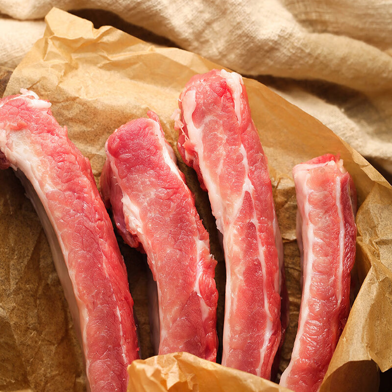猪肉肋排段 猪排骨冰冻排骨粒 新鲜 肋排条1kg