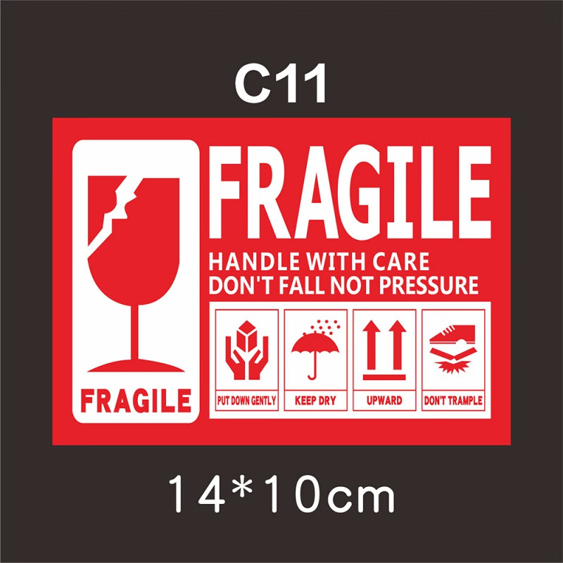 英文易碎品标签fragile英文fragile易碎品标签警示小心轻放不干胶物流