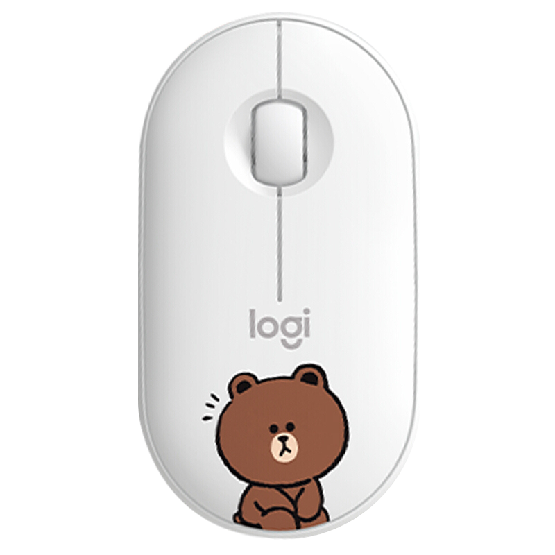 罗技（Logitech） Pebble 无线蓝牙鼠标 LINEFRIENDS系列电脑轻薄静音便携鼠标 （LINE FRIENDS）布朗熊