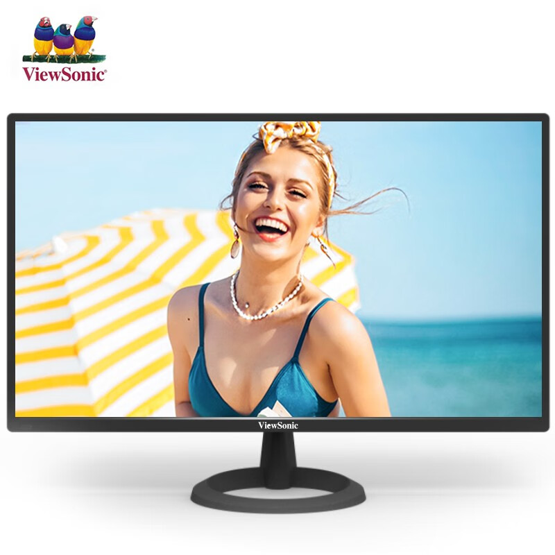 优派显示器 23.8英寸 1080P全高清 VA面板广视角 DVI+VGA接口 滤蓝光不闪屏 电脑主机显示屏 三年质保 VA2411
