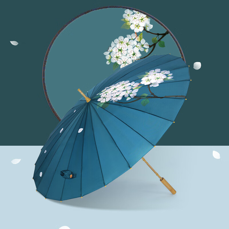 油纸伞古风复古长柄直杆雨伞女晴雨两用伞大号双人森系