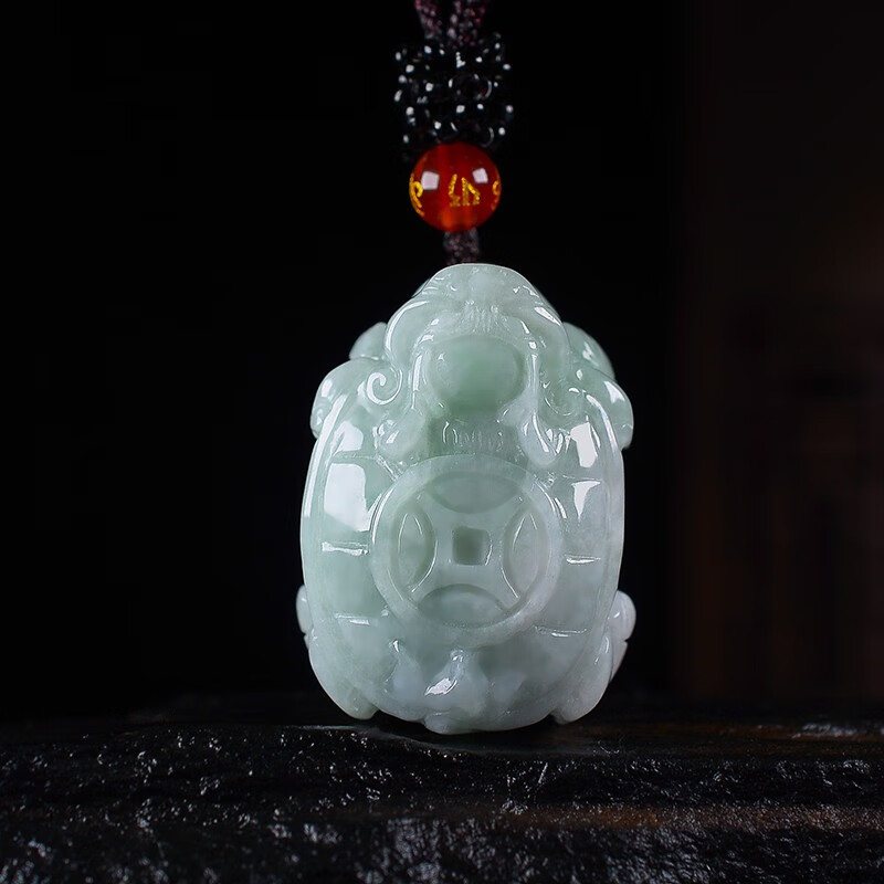 碧凤阁天然翡翠a货金钱龙龟吊坠男女玉石玉坠玉器挂件 金钱款
