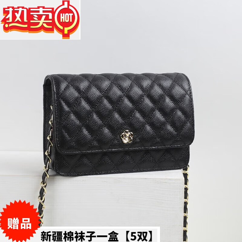 clolv kiss严选女包斜挎包时尚百搭菱格链条包牛皮单肩包小方包发财包