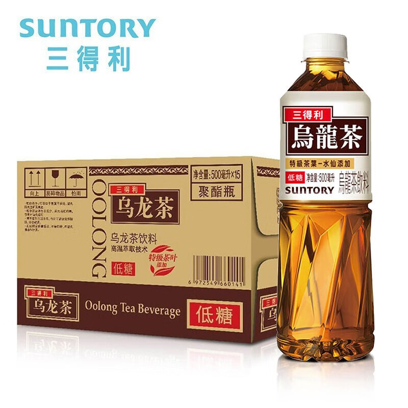 三得利低糖乌龙茶500ml*15瓶整箱 茶饮料