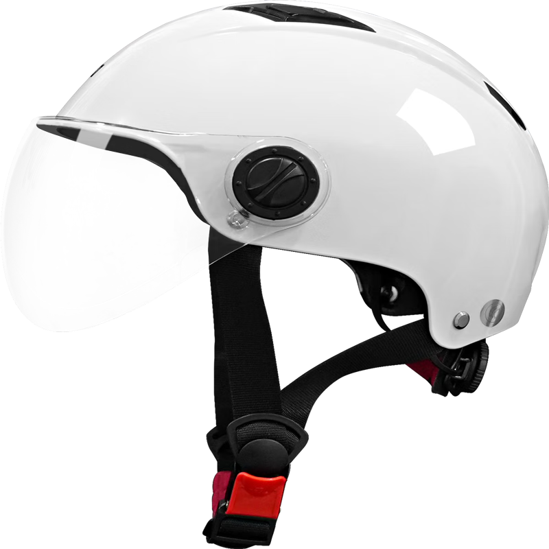 雅迪（yadea）经济款镜片3C头盔-白色 电瓶车电动车 摩托车春夏秋季男女通用骑行