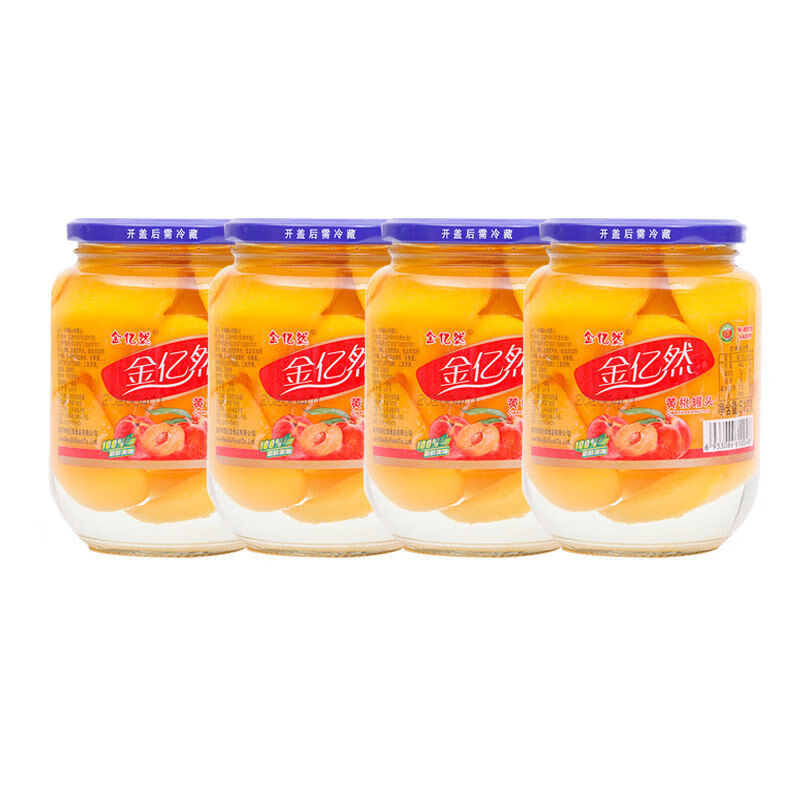 新鲜黄桃罐头510gX4什锦橘子雪梨水果罐头食品混合装 黄桃罐头X4