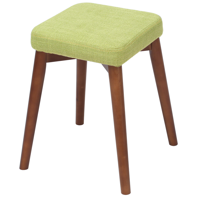 积木部落 jimubuluo 实木小凳子餐凳方凳布艺梳妆凳化妆凳木板凳家用凳椅子 胡桃腿抹茶色