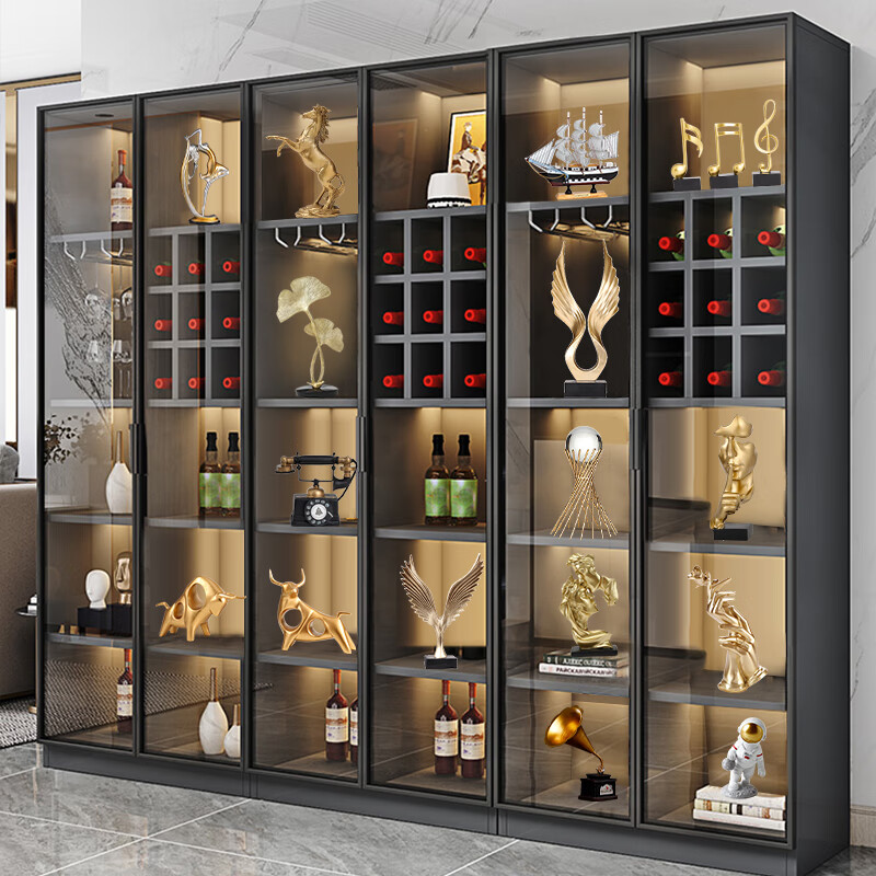 橙央轻奢高端客厅玄关酒柜样板间隔断办公室摆件套装组合现代高 16件