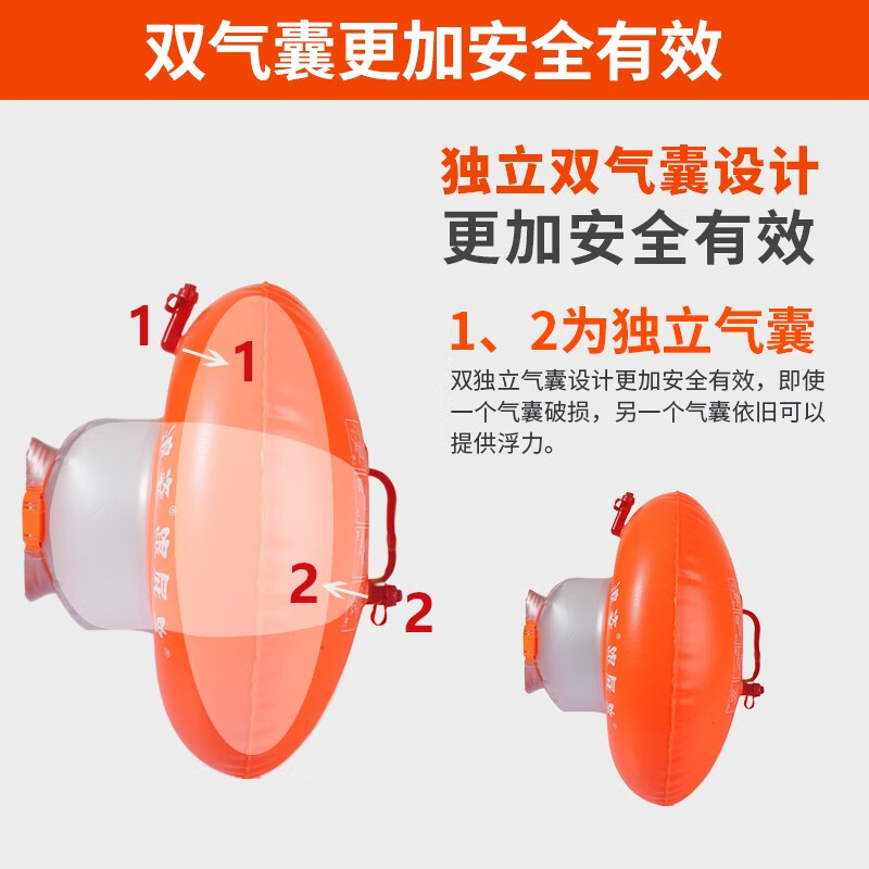 浪姿（LangZi）跟屁蟲游泳包雙氣囊防溺水游泳裝備漂流浮標戶外成人加厚儲物浮漂 F-906標準單氣囊