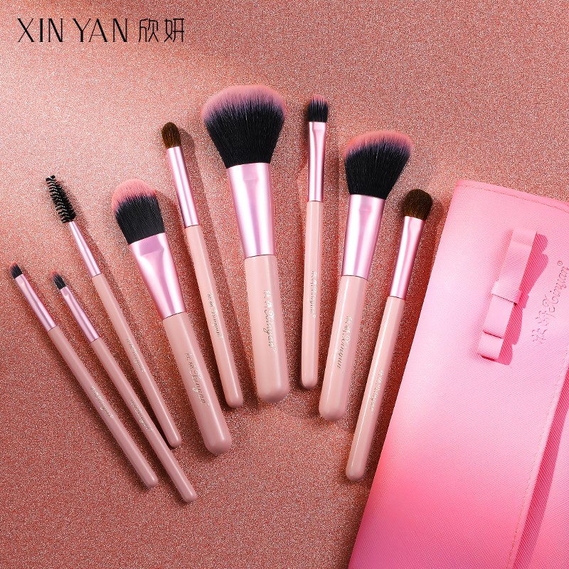 欣妍(xinyan)化妆刷套装 散粉腮红刷粉底刷高光刷眼影刷晕染刷唇刷