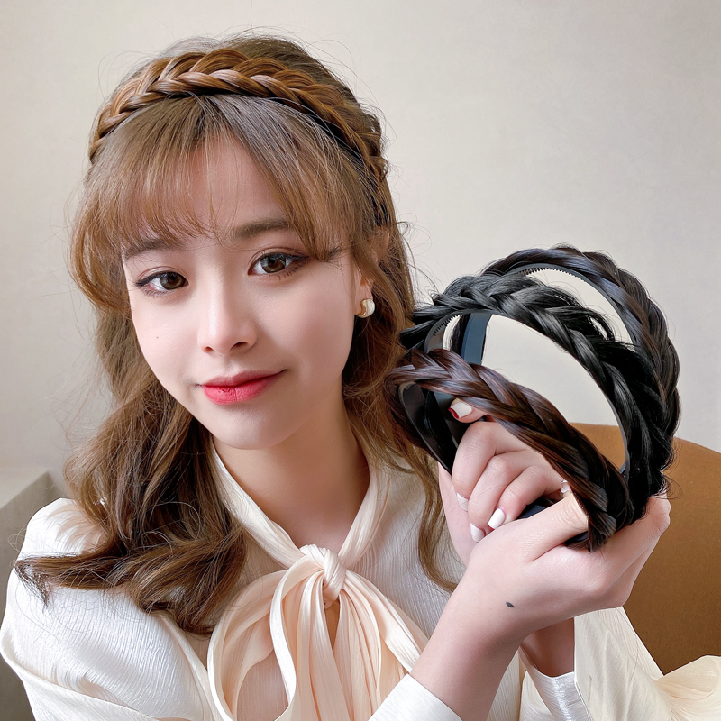 捡漏 麻花辫假发发箍女手工鱼骨辫编发头箍网红头饰高颅顶压发防滑