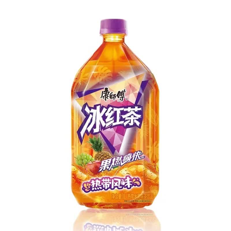 康师傅热带水果味冰红茶1l*12瓶整箱大瓶装茶饮品夏季饮料 康师傅