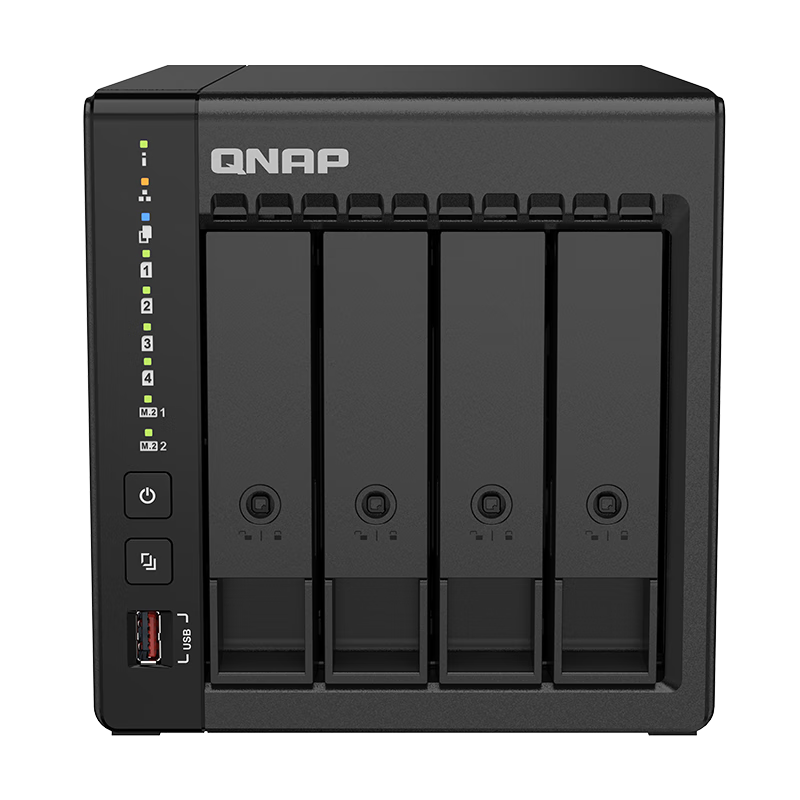 QNAP 威联通 TS-464C2 四盘位 NAS网络存储（赛扬N5095、8GB）黑色