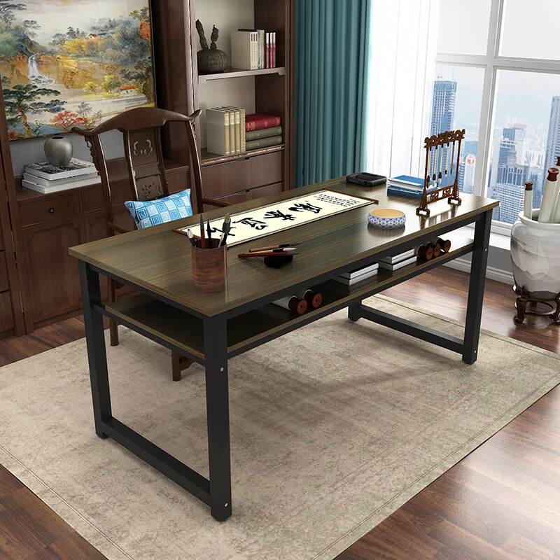 盎梓书法桌书画桌毛笔字桌简易桌子家用国画书桌书法台练字写字台 长
