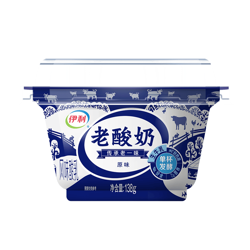 拍6件 伊利 老酸奶 传承老酸奶风味发酵乳 138g*12杯 低温酸奶酸牛奶