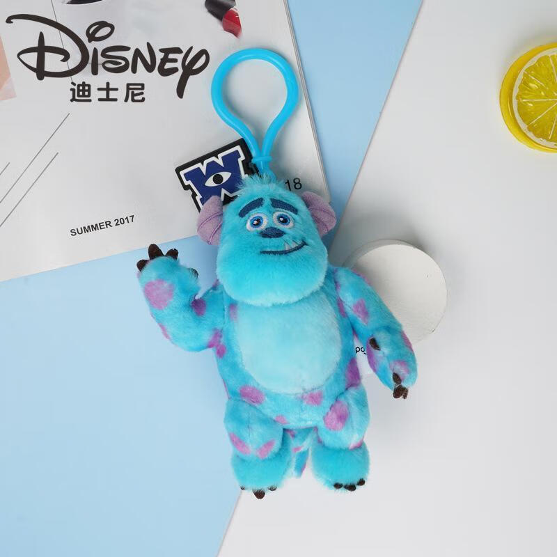 迪士尼(disney)苏利文玩偶怪兽大学大眼仔潮酷毛绒玩具蓝色毛怪挂饰件