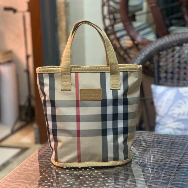 queentrup 韩版新款经典格纹时尚洗漱包化妆包防水沐浴包手提妈咪包