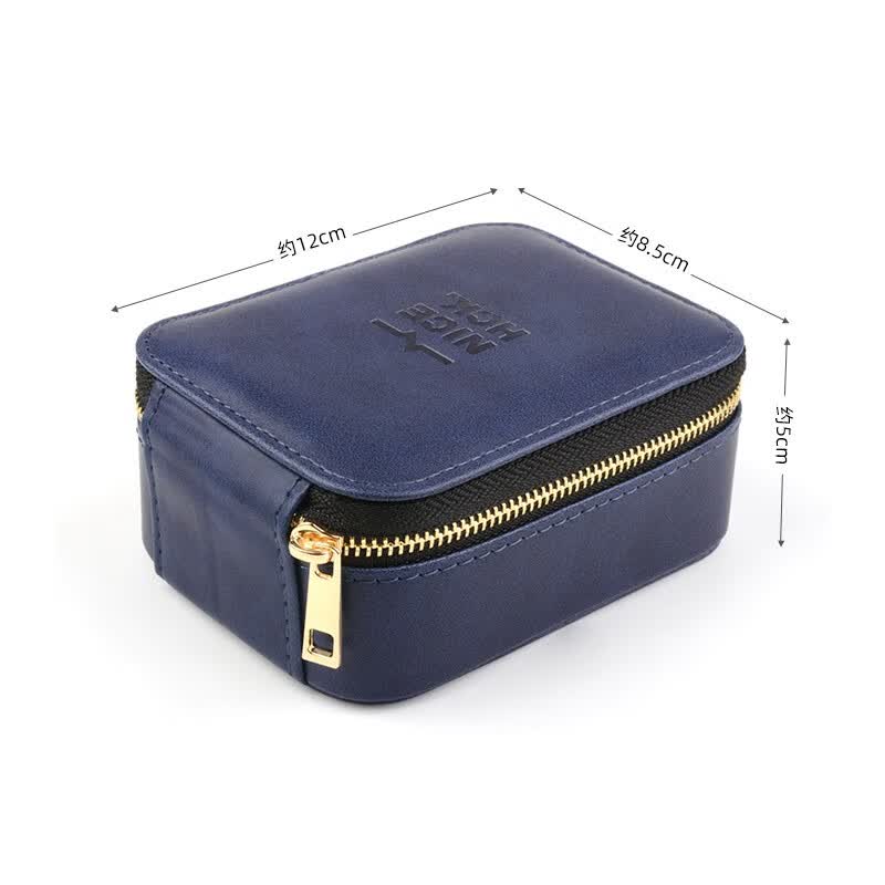 NICEHCK 大尺寸高档拉链耳机包PU盒便携多功能用途防压抗震保护收纳数据线数码U优盘HiFi线材 大容量PU拉链耳机盒-棕色款