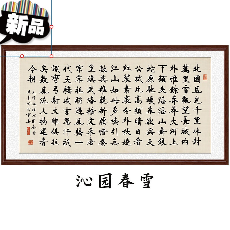 办公室字画法作品沁园春雪字画诗词法作品沁园春雪法挂画中式客厅装饰