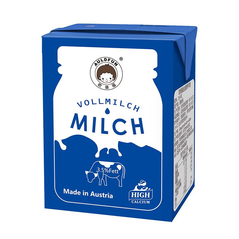 食芳溢欧德福奥地利进口全脂纯牛奶200ml*24盒装营养早餐奶 全脂奶