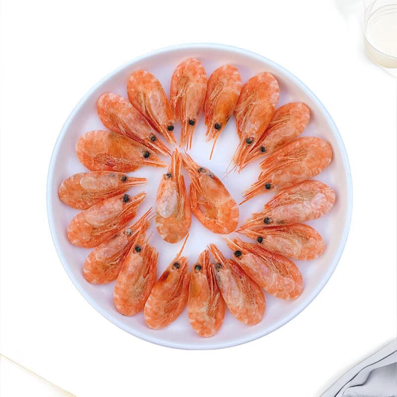 海头海州湾 头籽北极甜虾3斤熟冻甜虾大号冰虾元宝虾带籽甜虾类海鲜