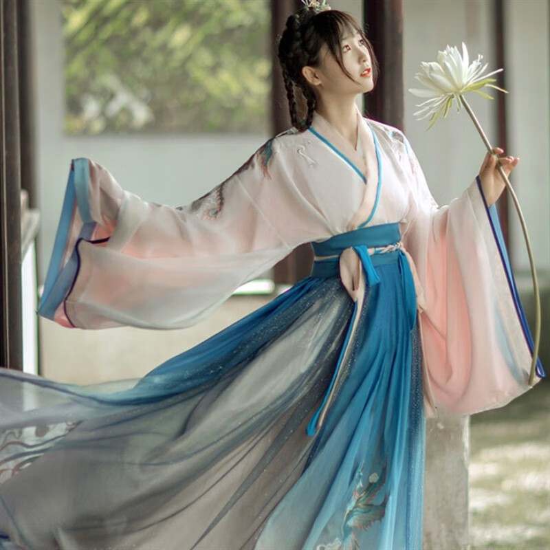 汉服女装中国风交领齐腰襦裙超仙飘逸古装原创古风春秋款 凤栖(上衣