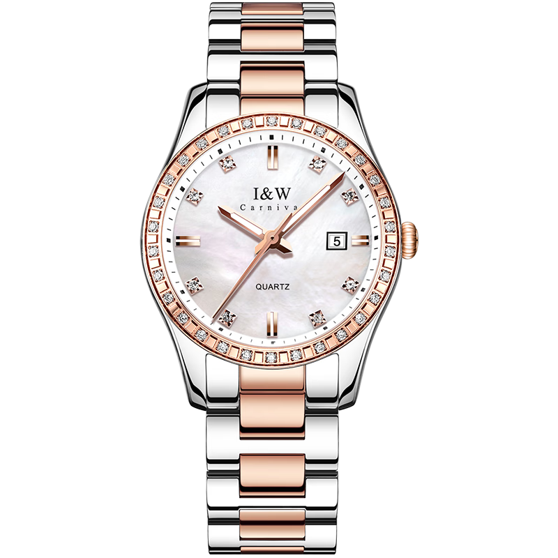 爱沃驰( iw )瑞士品牌手表女士时尚简约气质防水日历石英表轻奢腕表