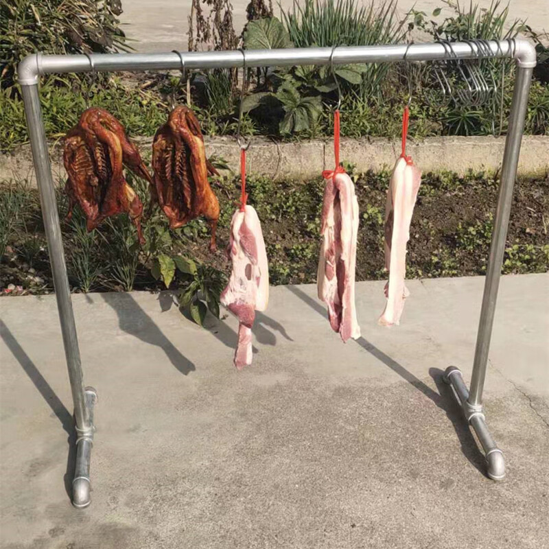 欧格达挂腊肉家用小型晾晒羊肉架子烘烤卖咸杀猪肉挂钩货架杆子 长1.
