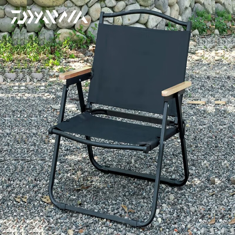 达亿瓦克米特椅户外折叠椅便携休闲椅野外家居露营沙滩椅靠背躺椅 新款黑色大号