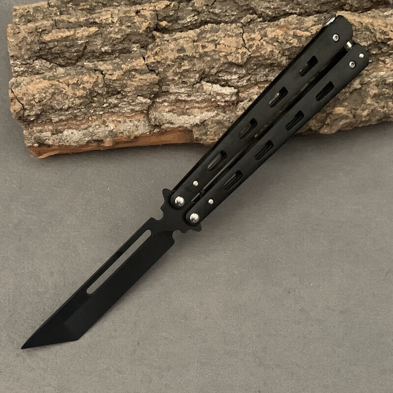 古仕龙蝴蝶甩手刀 csgo未开刃训练刀折叠刀初学者练习刀花式神器 全