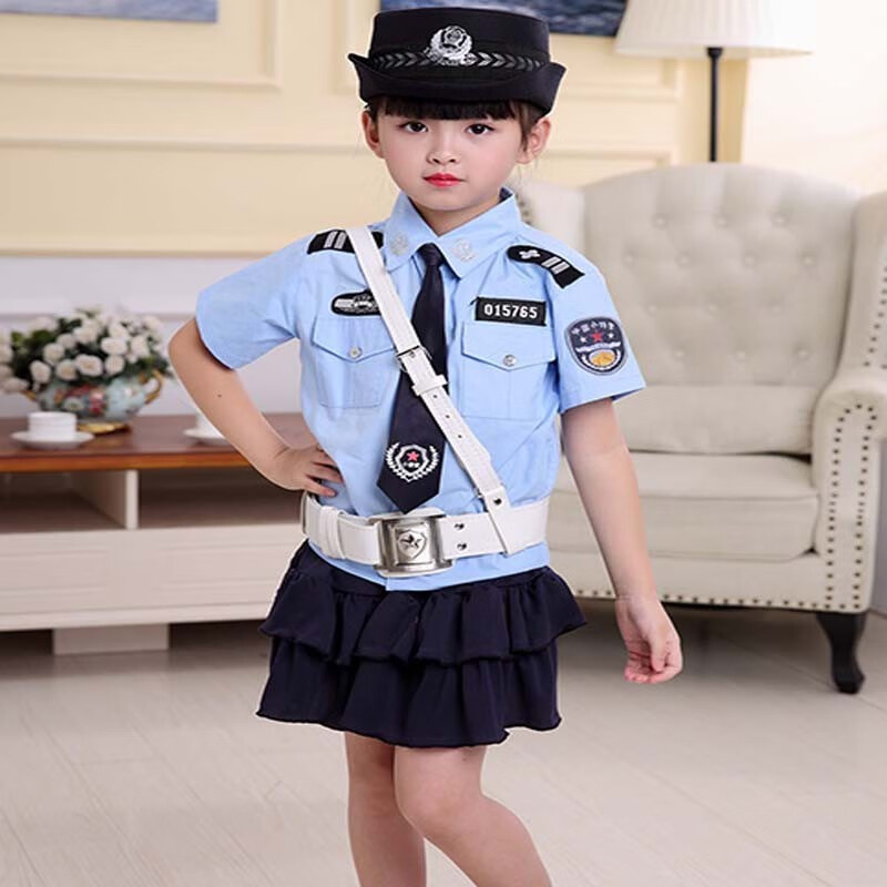 peak&hua六一儿童警察服表演警官衣服小交警演出服幼儿园套装舞蹈服