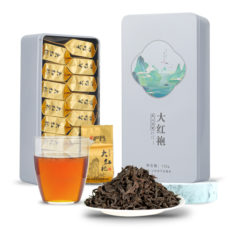 闽饮【支持试喝】武夷正岩大红袍茶叶500g浓香耐泡型独立包装 共计500g 125g*4盒 送公道杯