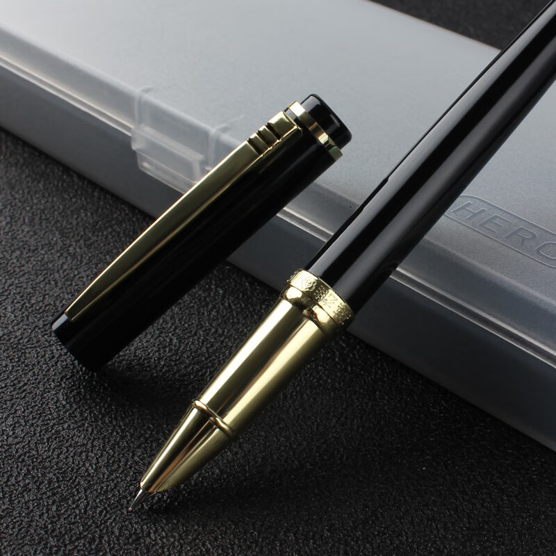 英雄（HERO）钢笔 P103黑色铱金钢笔暗尖墨水笔F尖