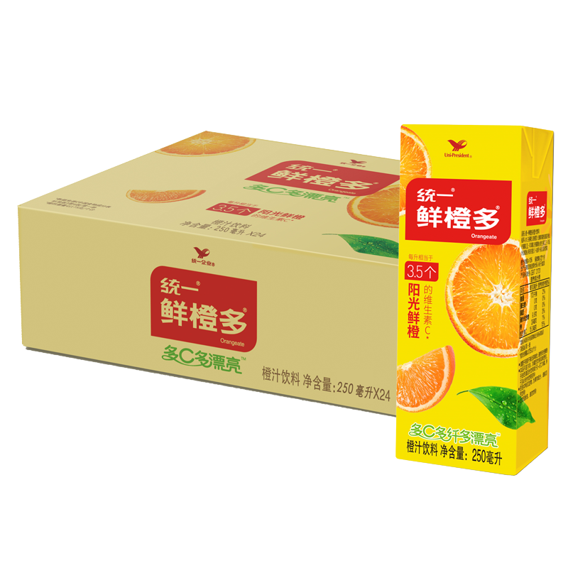 Uni-President 统一 鲜橙多 橙汁饮料 250ml*24盒